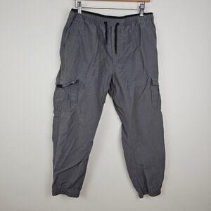 Univibe Cargo Jogger Pants Mens XL Gray Cotton Blend Drawstring Utility‎ Tapered